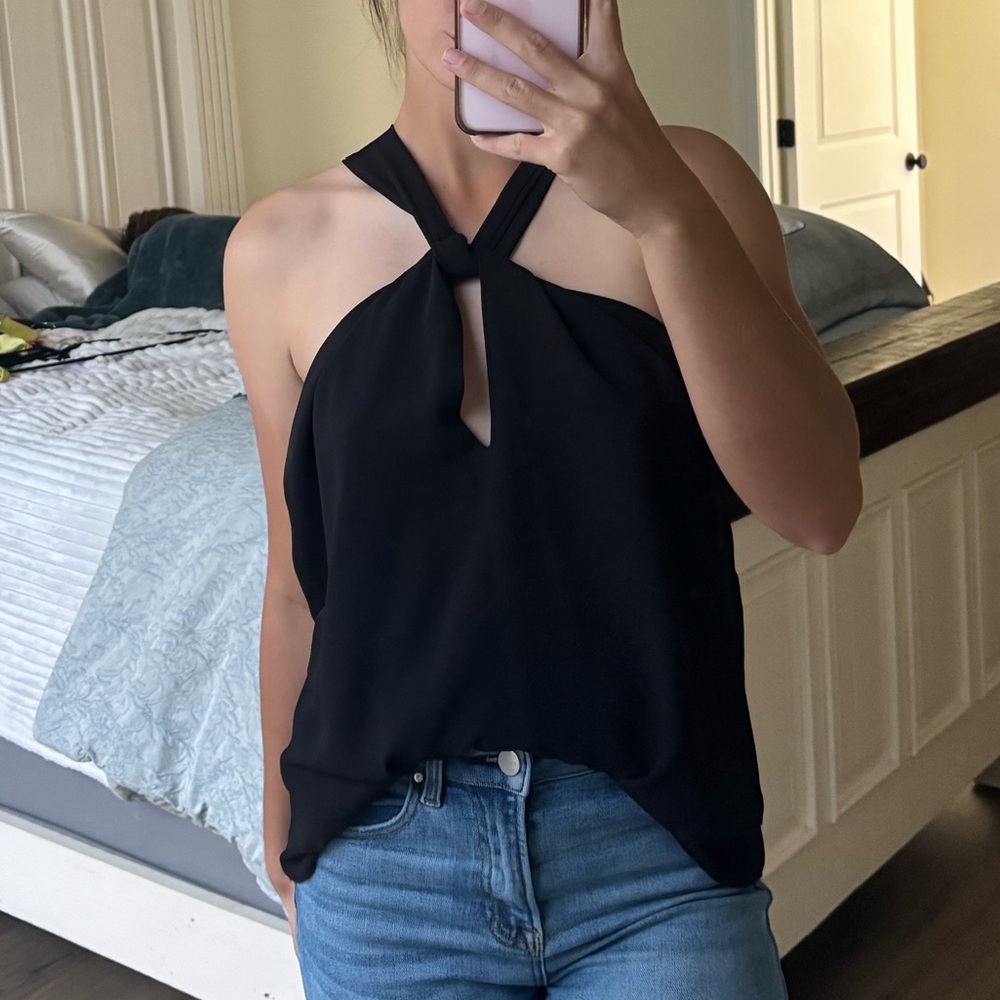 Elegant Black Halter Top